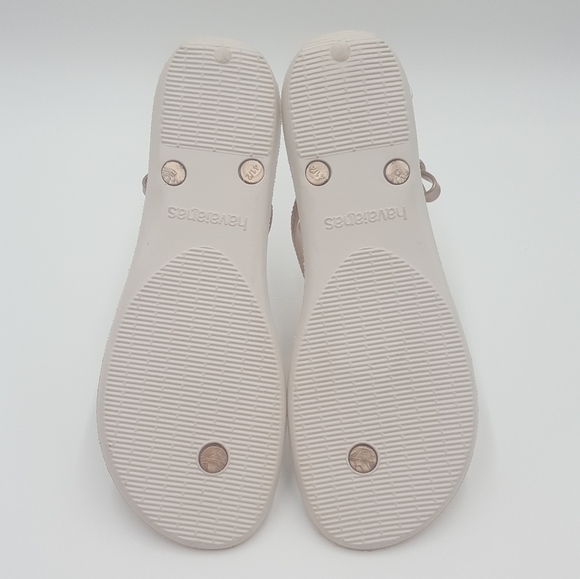 New Havaianas bronze cream t-strap thong sandals Size 11-11.5 - Picture 6 of 10